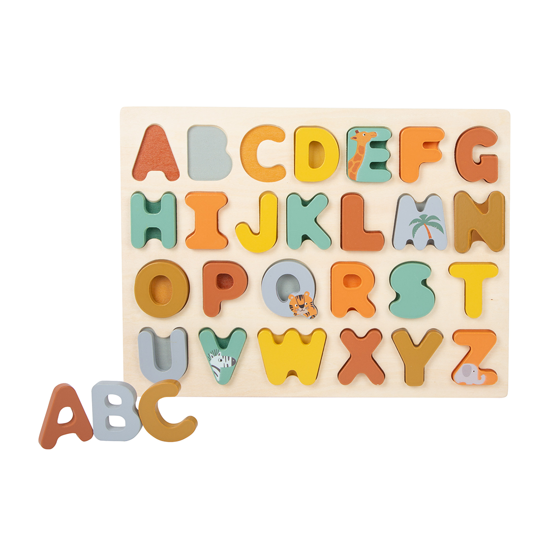 Houten letter puzzel safari - Little Concept