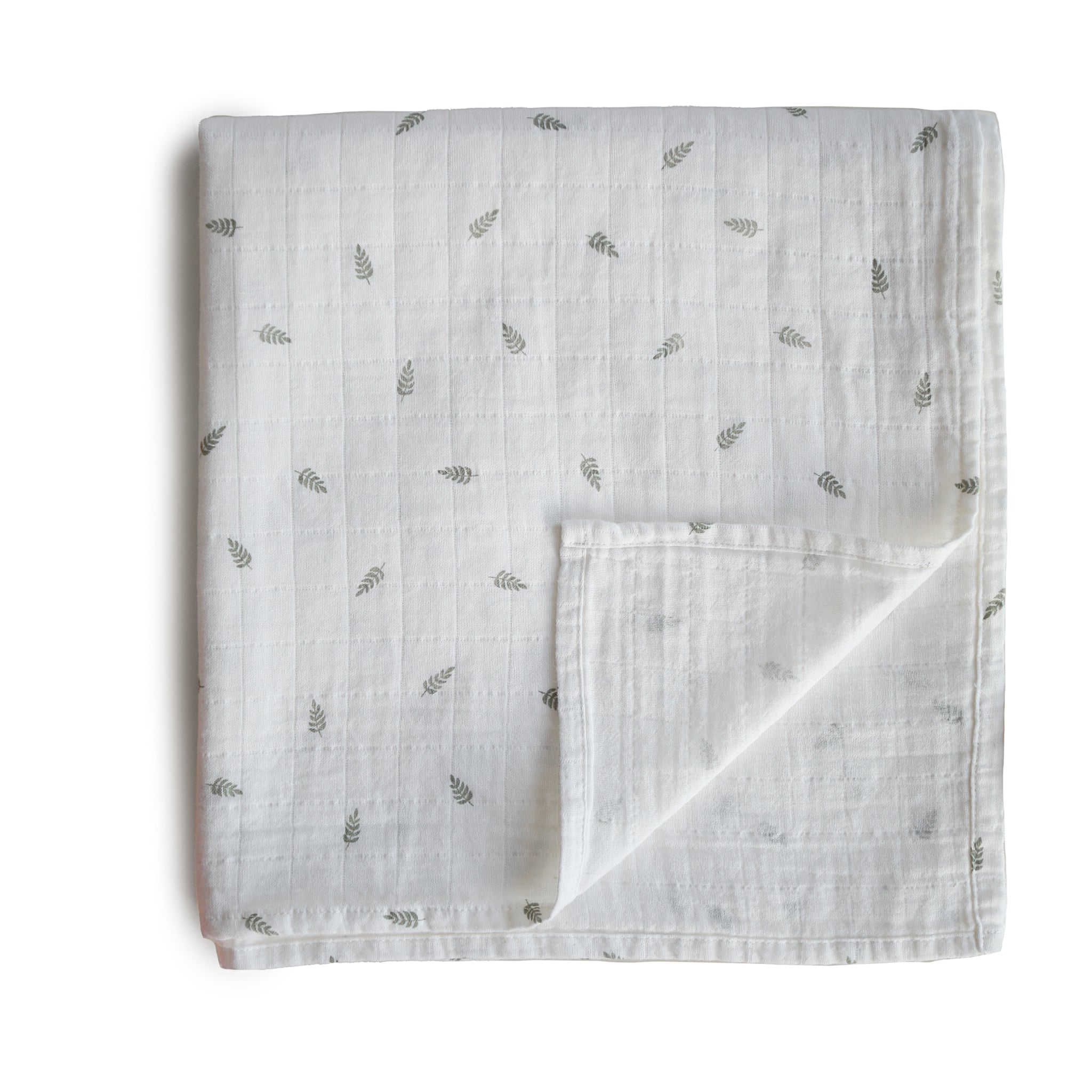 mushie hydrofiel luier doek hydrofielen bootjes baby douchen bad afdrogen wit lief schattig katoen kwaliteit korting sale outlet twente almelo leaves blaadjes groen mousseline