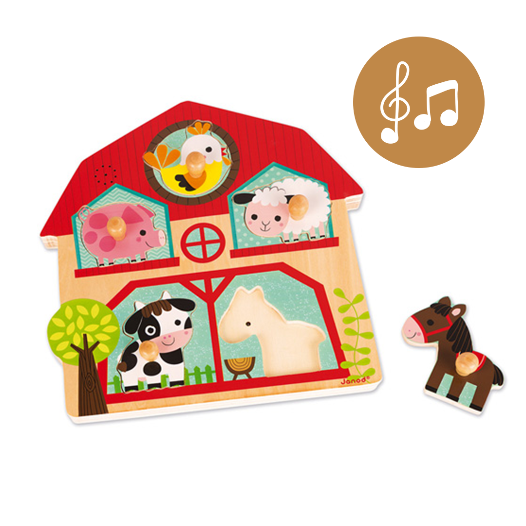 Janod - Muziek puzzel van hout Boerderij - Little Concept
