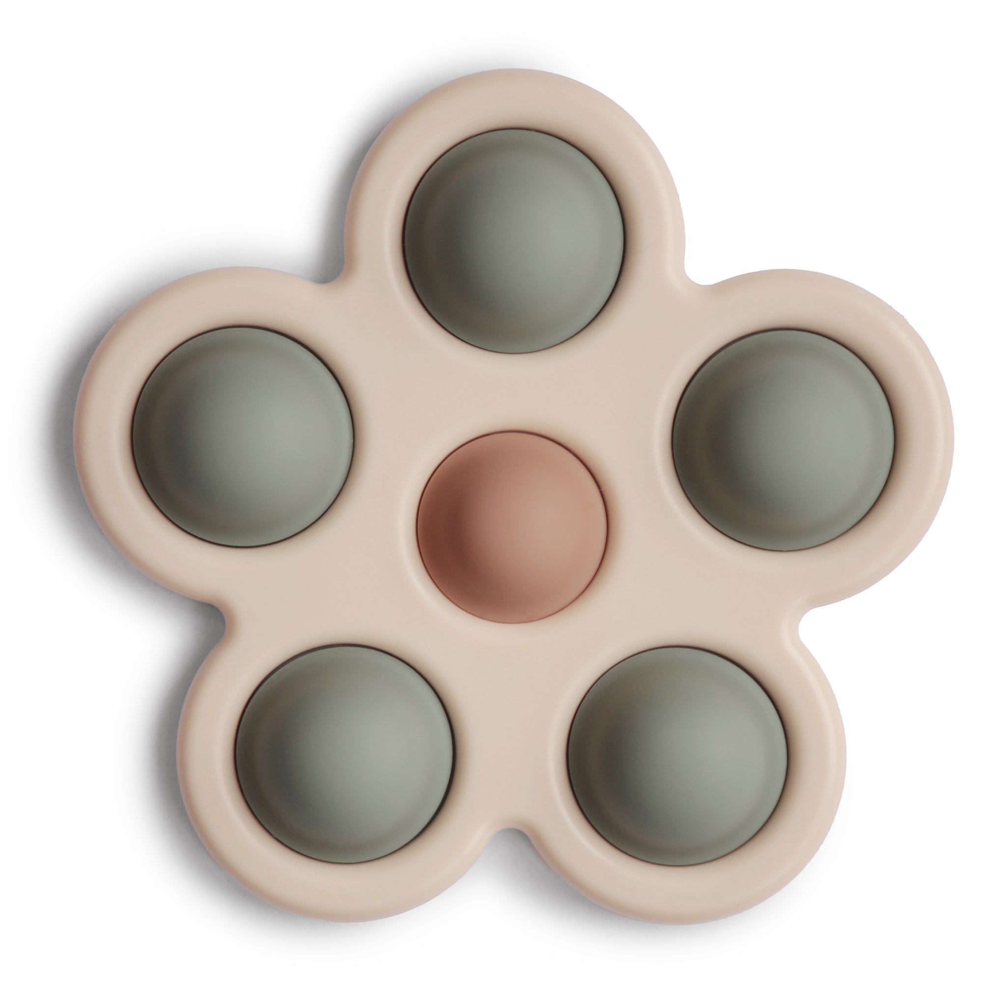 Mushie pop it pop-it onderweg spelen baby peuter kleuter zachte kleurtjes beige blauw roze mushi google bing zoeken speelgoed vakantie reizen indrukken