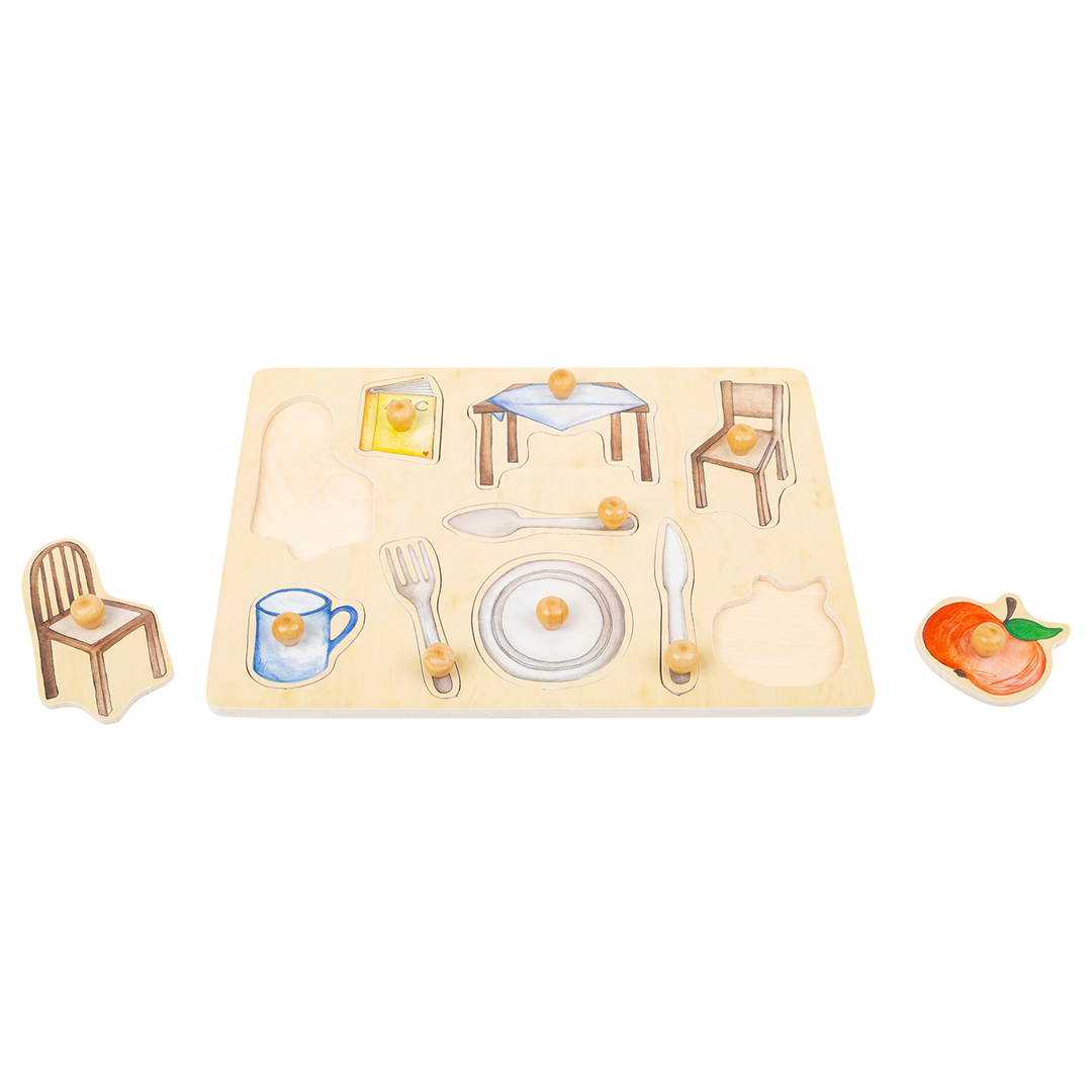 Houten puzzel alledaagse voorwerpen - Little Concept