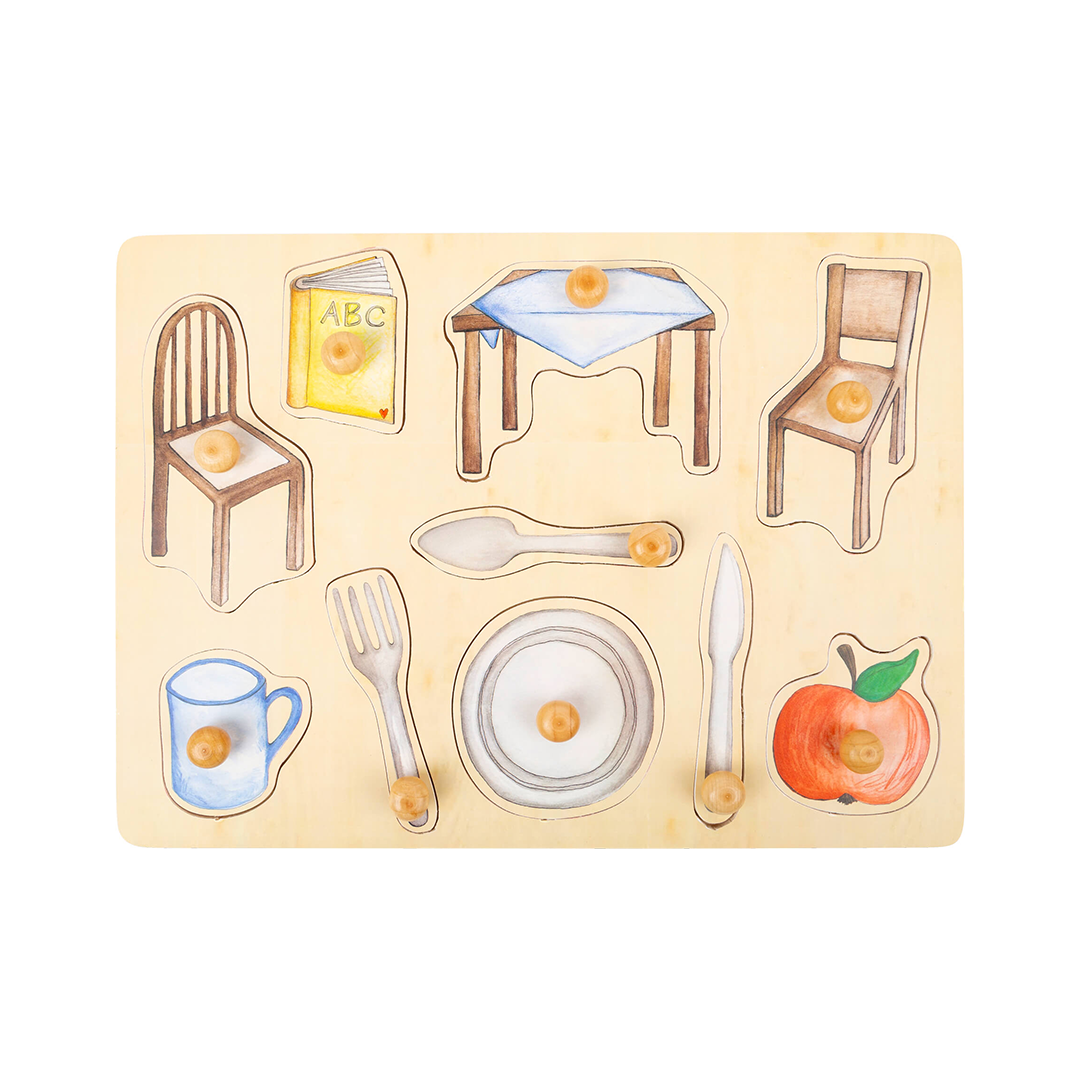 Houten puzzel alledaagse voorwerpen - Little Concept
