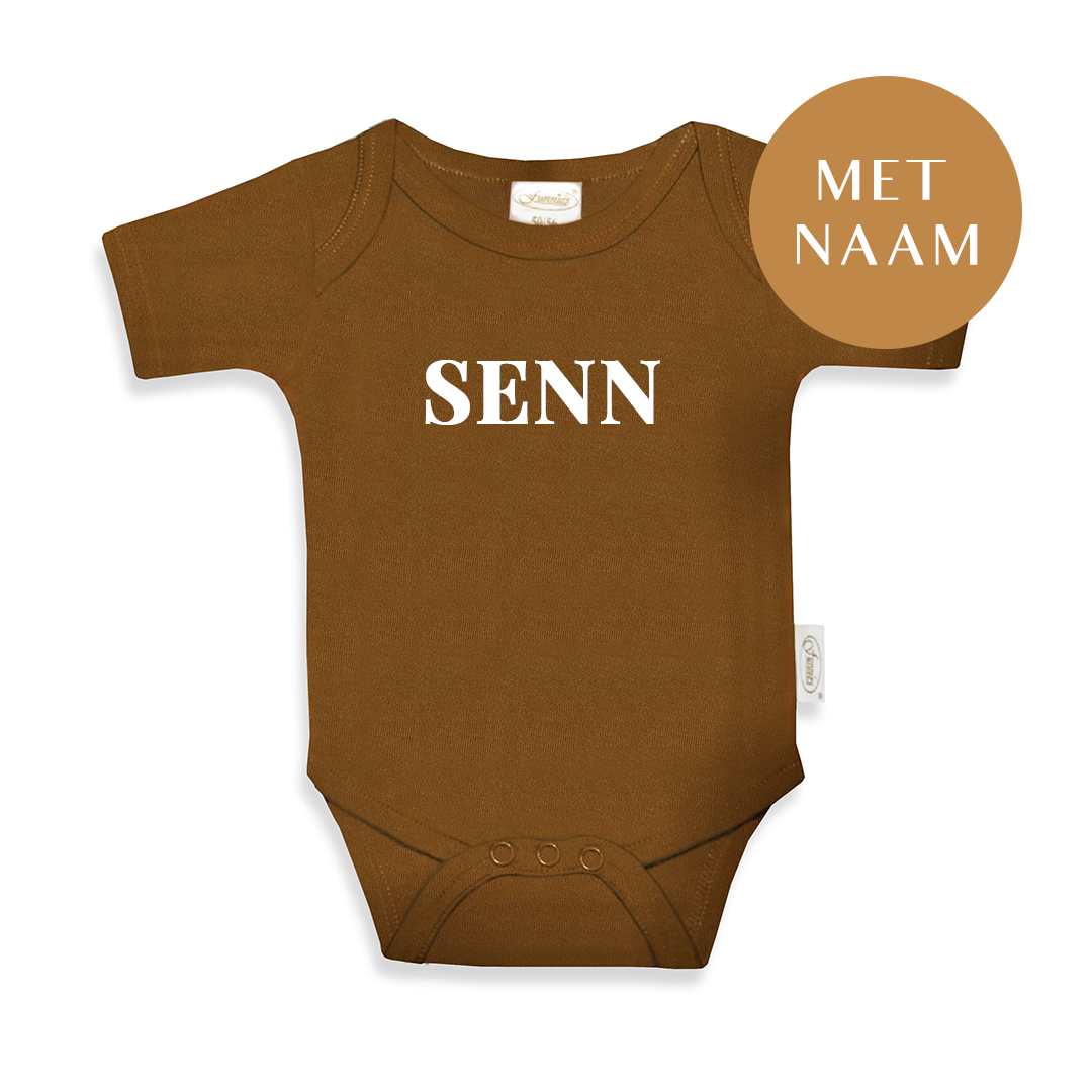 Rompertje bruin met naam - Little Concept