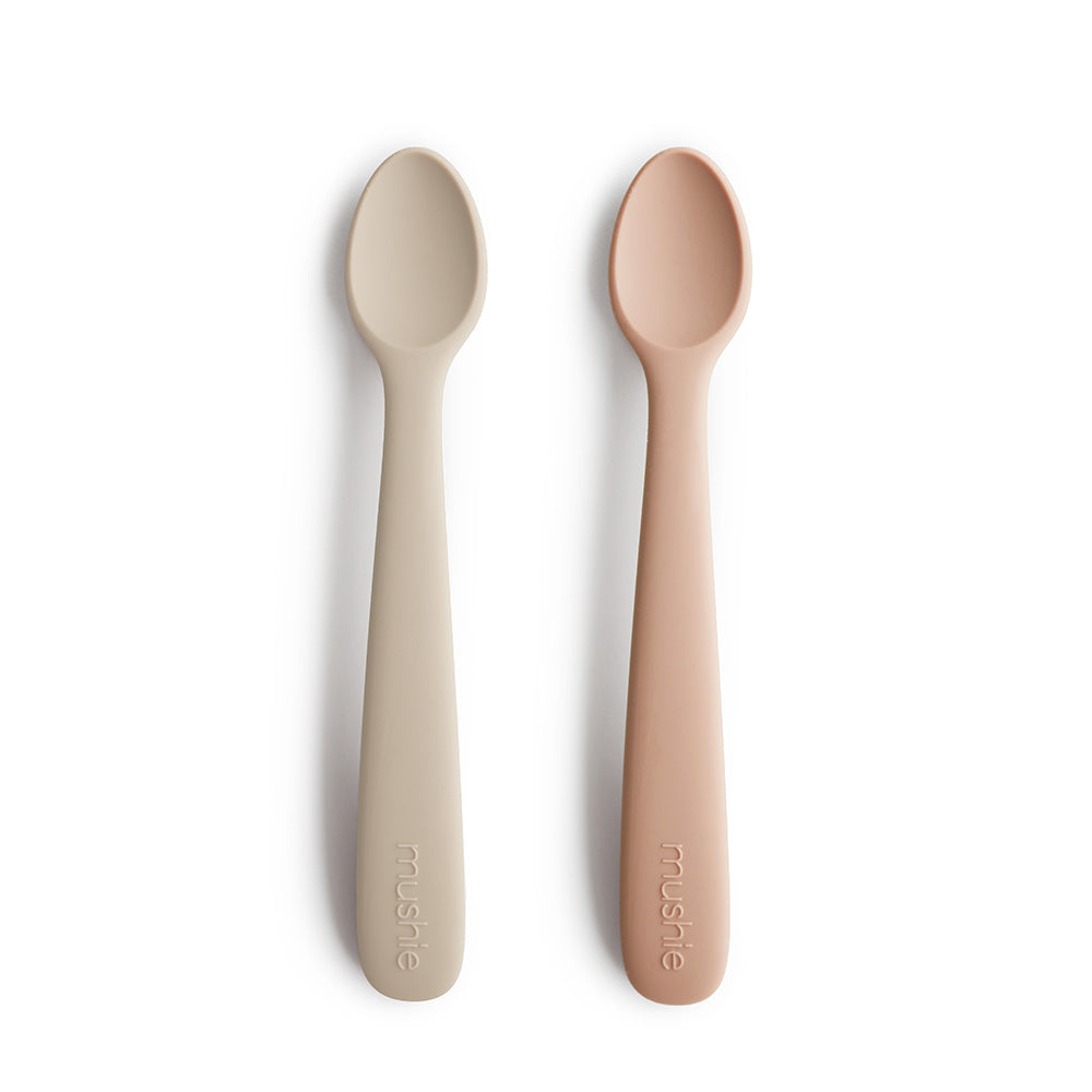 Mushie Siliconen lepels (2stuks) Blush/Shifting Sand