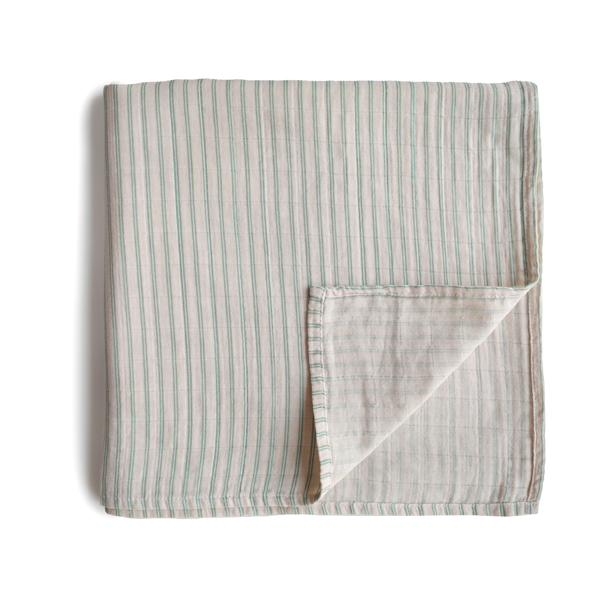 Mushie Swaddle XL Sage Stripes Hydrofiel 120x120cm