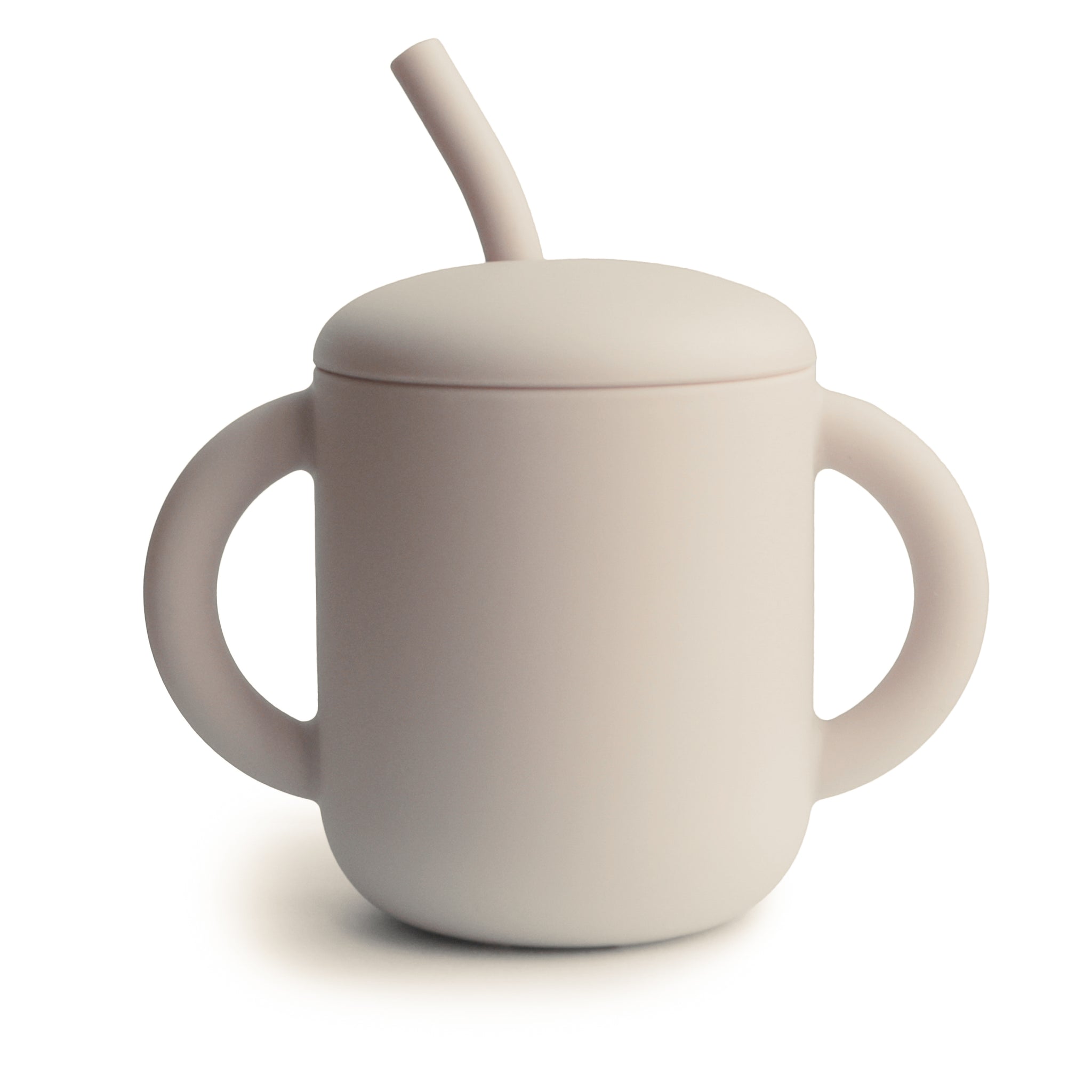 mushie mushi silicone training cup shifting sand bruin beige wit drinkbeker rietje rietjesbeker leren drinken baby peuter handvaten drinkcup straw google bing zoek beker drinkfles