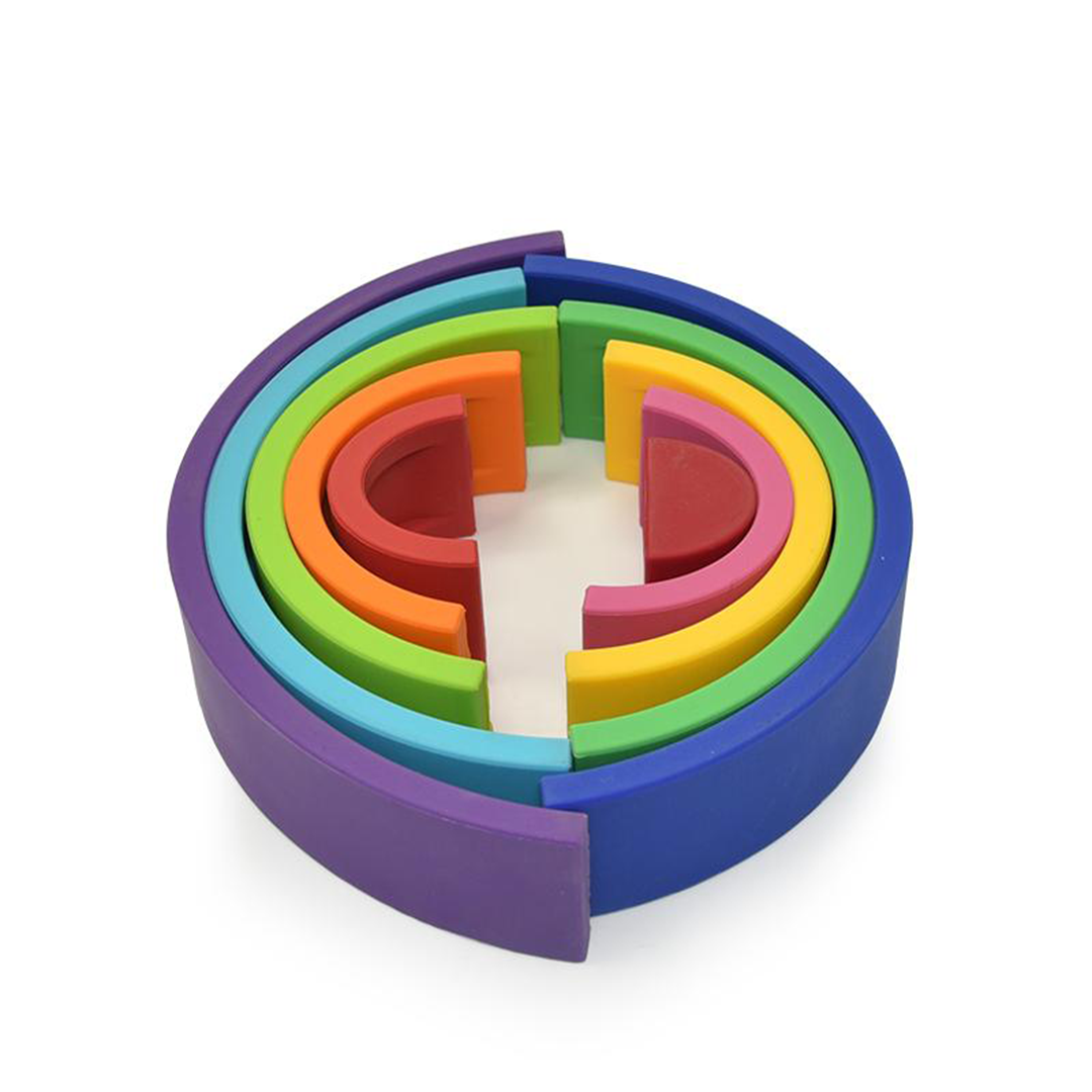 Ted & Fred Siliconen Regenboog Stapeltoren Multicolor