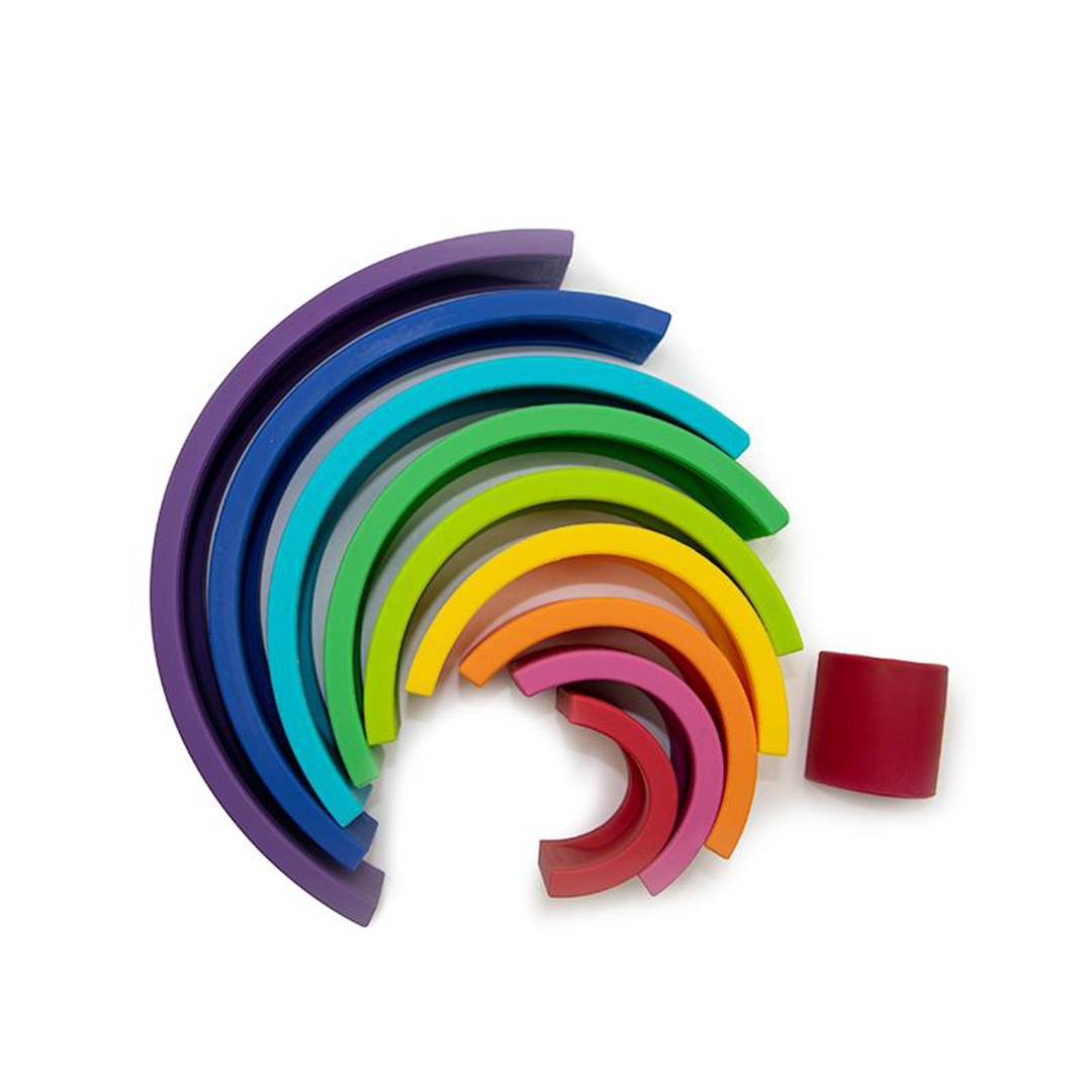 Ted & Fred Siliconen Regenboog Stapeltoren Multicolor