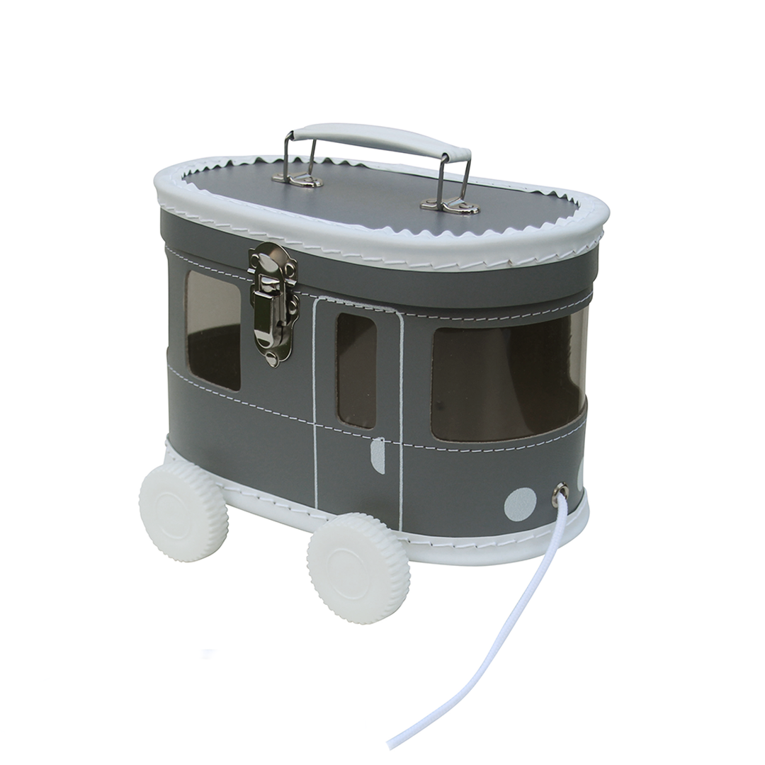 Speelgoedkoffertje Tram Grijs - Little Concept