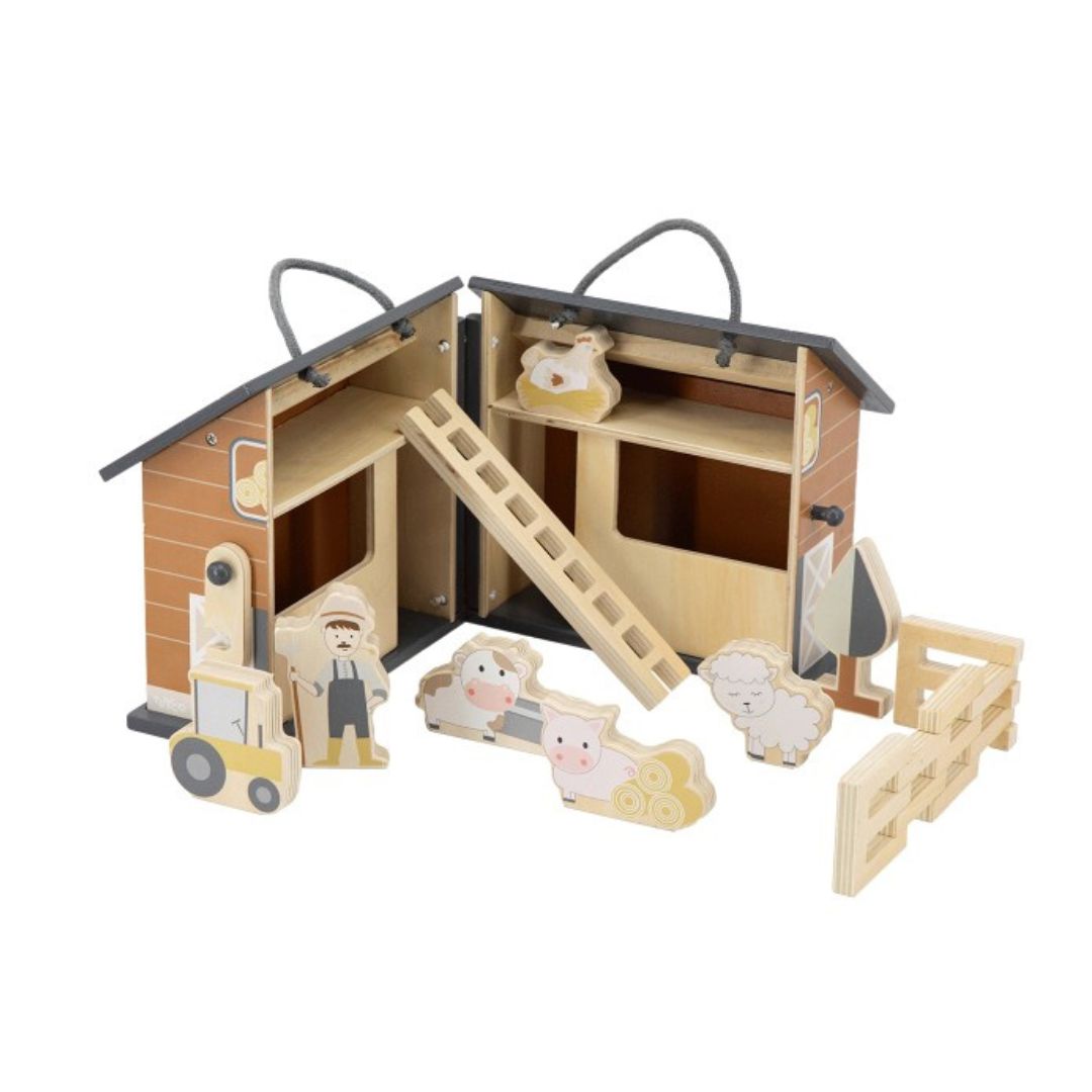 Charl's Toys - Houten Boerderij - Compleet Met Speelfiguurtjes | (B)engels groeien Charl's Toys - Houten Boerderij - Compleet Met Speelfiguurtjes | (B)engels groeien