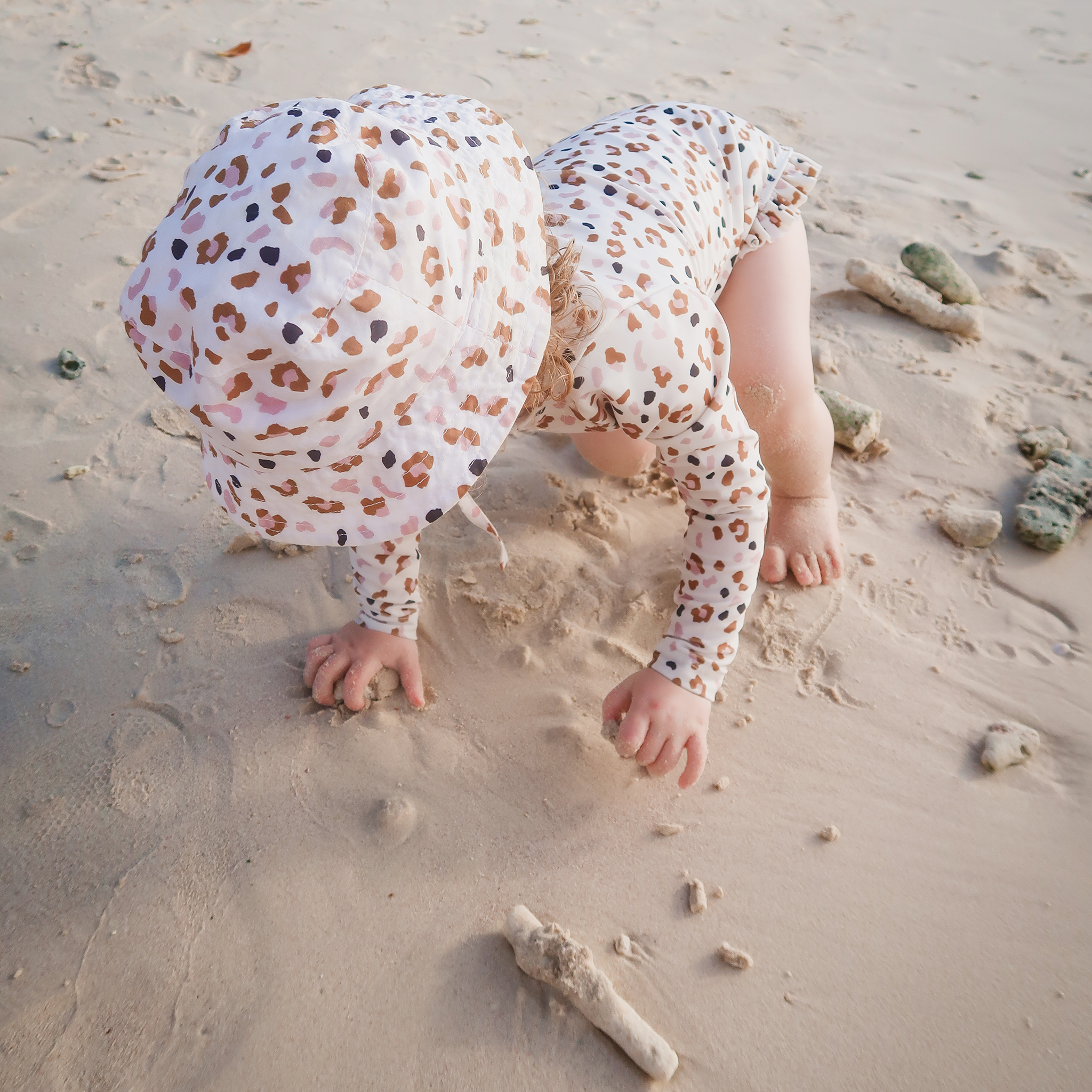 UV Zonnehoedje Khaki Leopard print - Swim Essentials