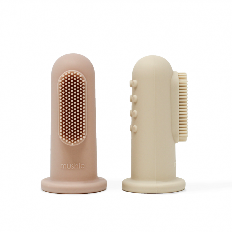 Mushie siliconen tandenborstel Shifting Sand/Blush - Little Concept
