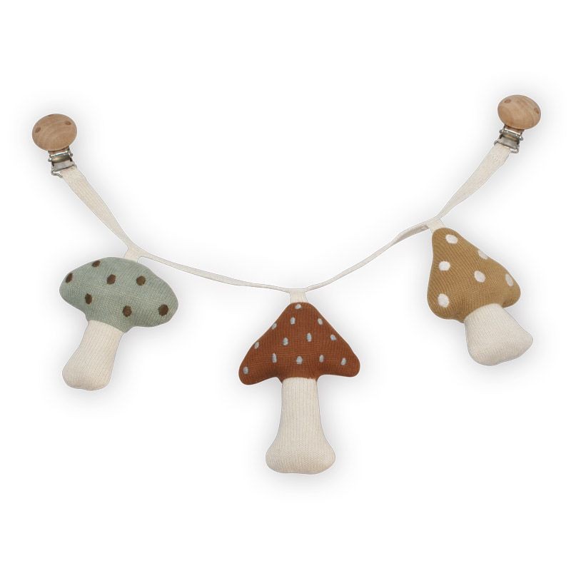 Saga Copenhagen Kinderwagenspanner gebreid - Paddenstoelen